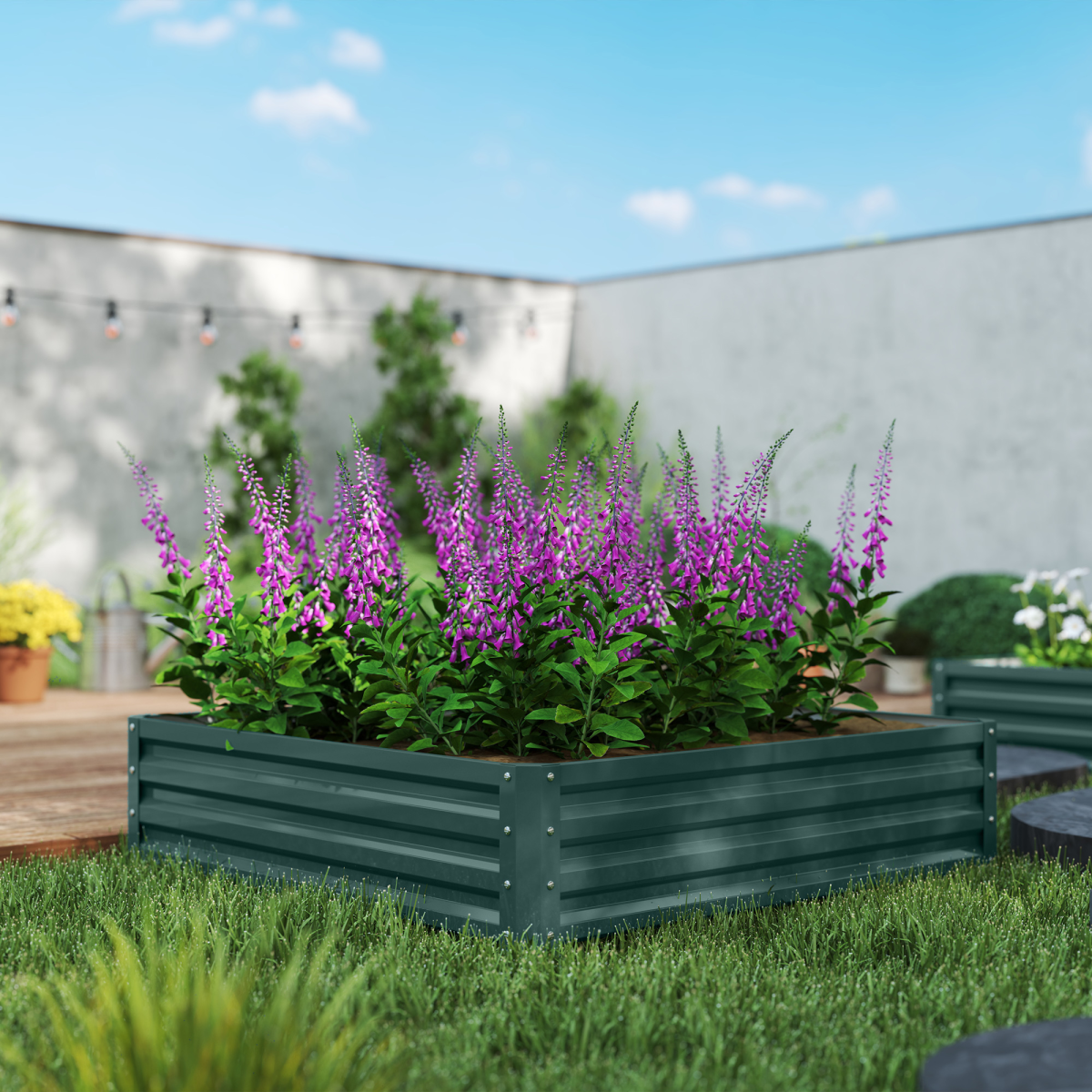 Raised Garden Bed Gardner Frame Outdoor Planter Kit Flower Vegetables Green