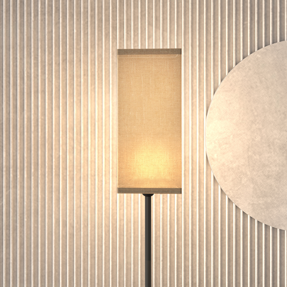 HOMCOM Standing Floor Lamp with Linen Shade for Living Room, Bedroom, Black
