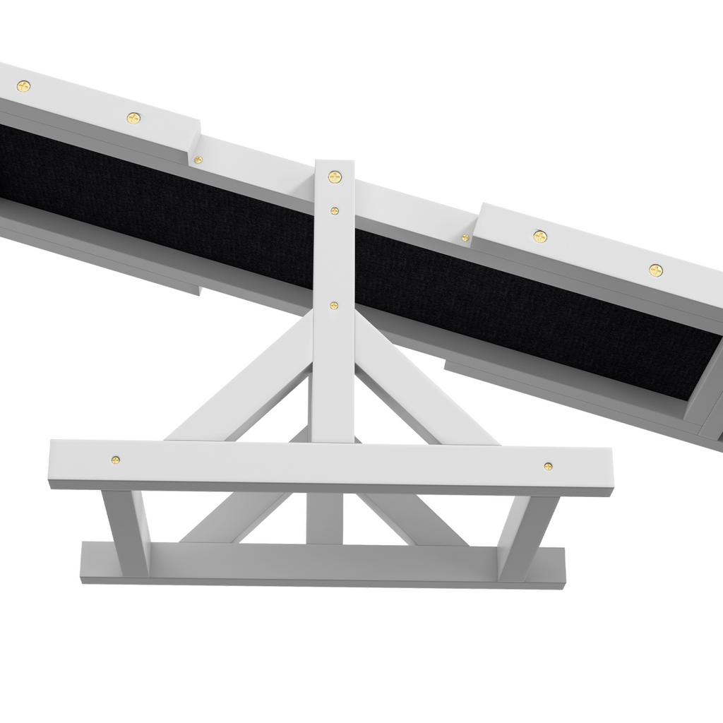 PawHut Wooden Pet Seesaw for Big Dogs with Anti-Slip Surface, White