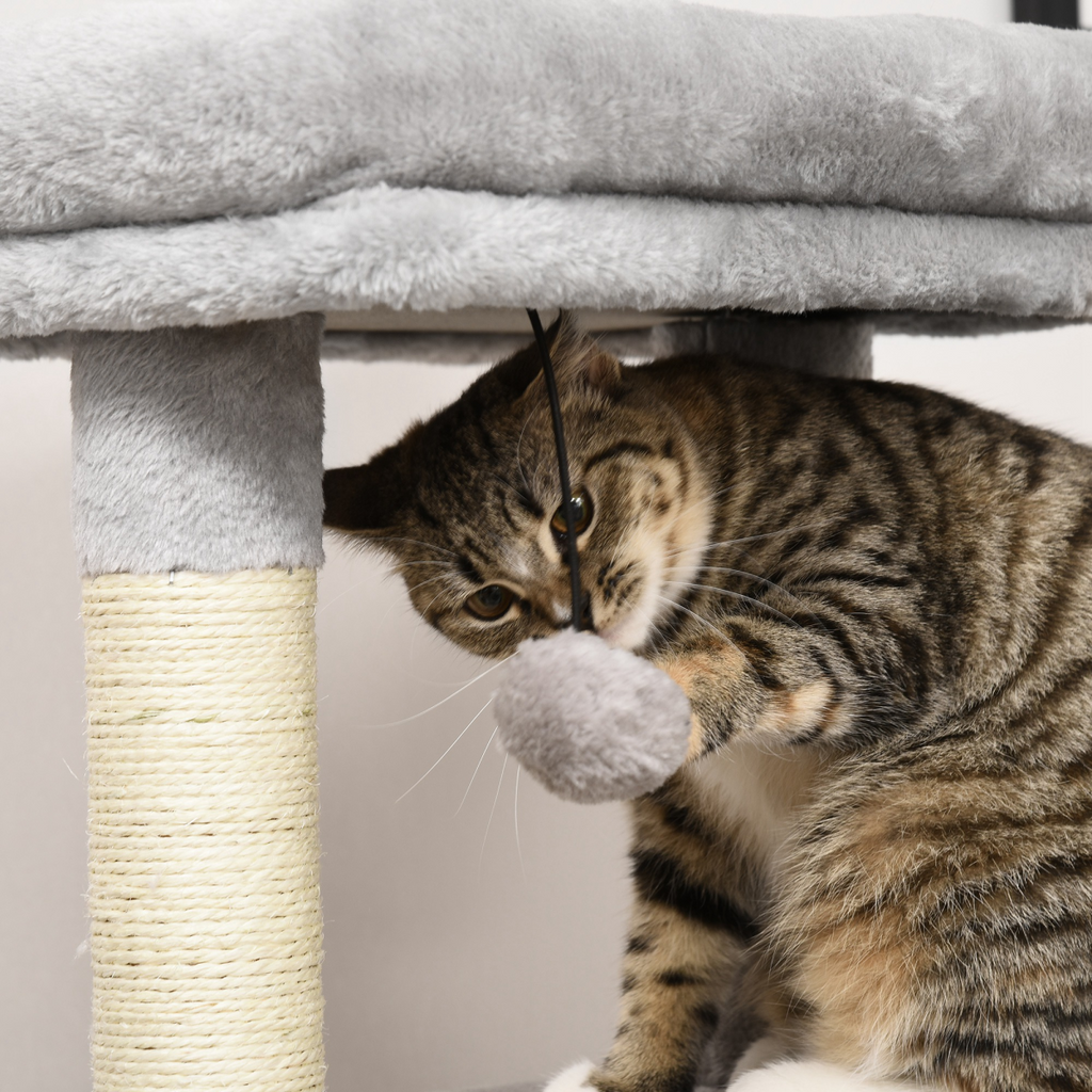 Cat Tree Climbing Activity Center with Scratching Massage Toy Hanging Ball