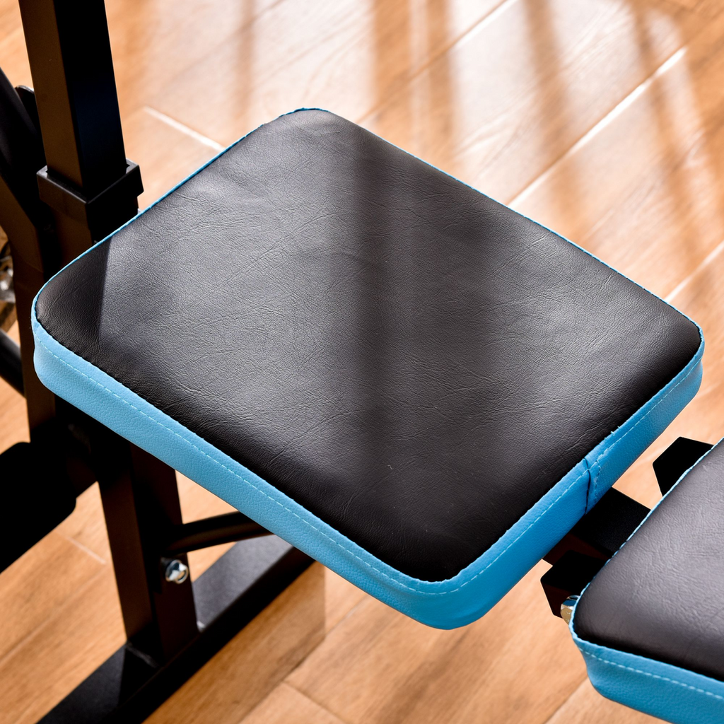 Adjustable Weight Bench with Leg Developer Barbell Rack for Home Gym HOMCOM