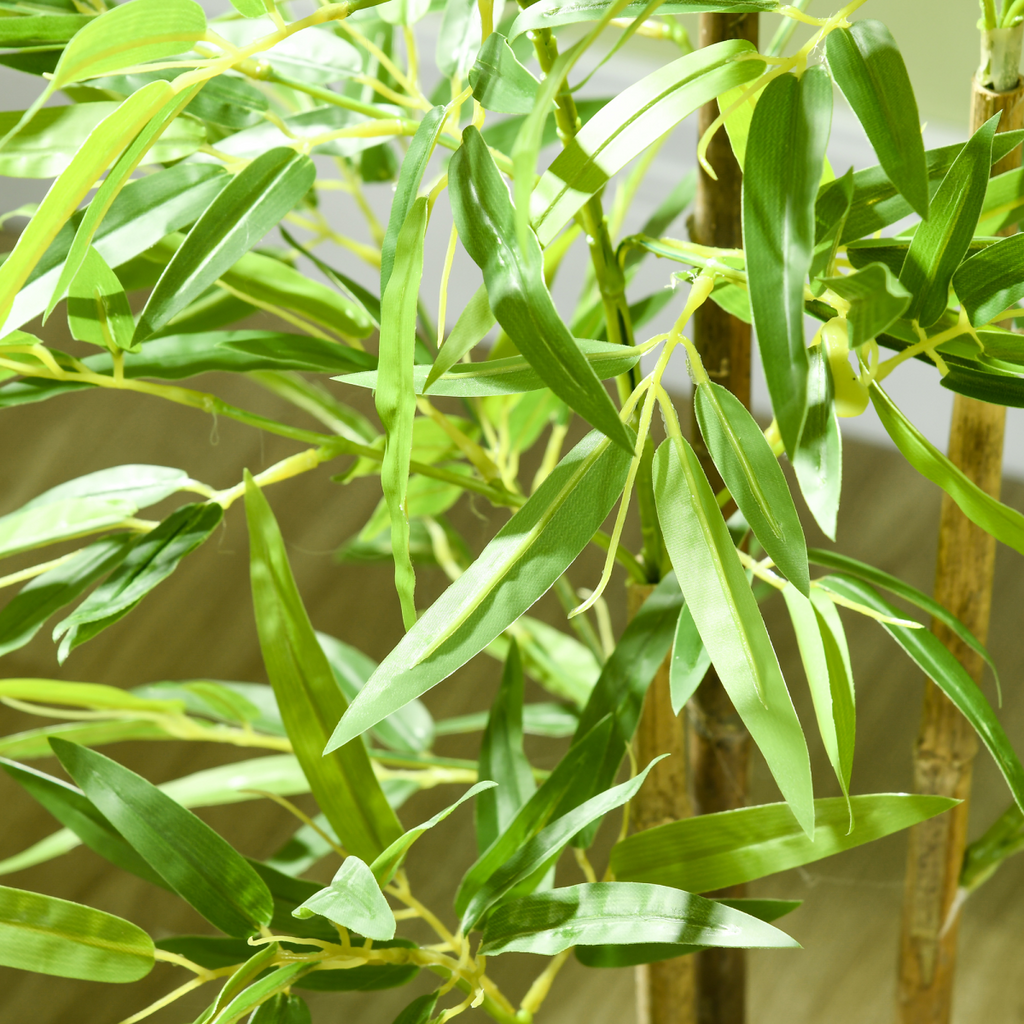 HOMCOM Artificial Plant Bamboo Artificial Tree Height 120 cm with Pot