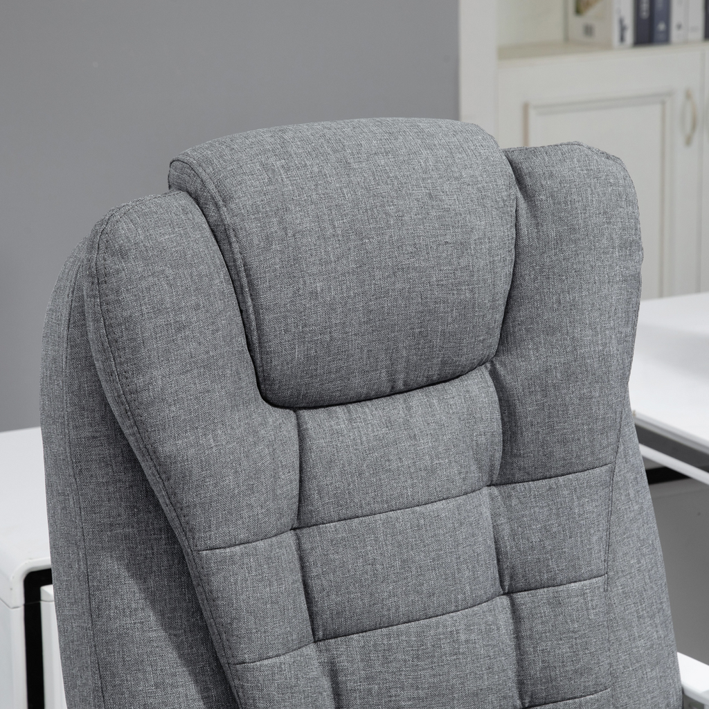 Vintage High Back Heated Massage Office Chair with 6 Vibration Points, Grey
