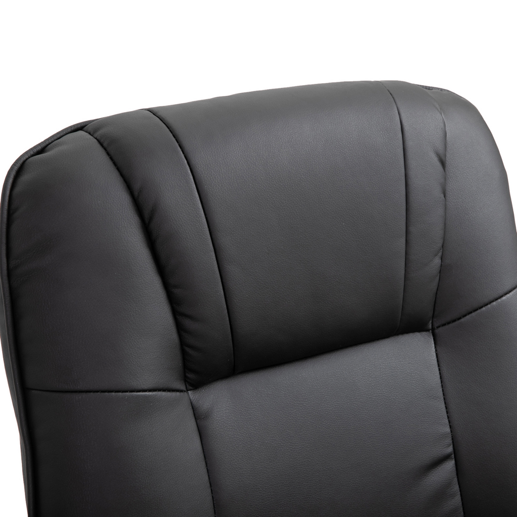 Ergonomic Recliner Sofa Chair PU Leather Armchair Lounger with Footrest, Black