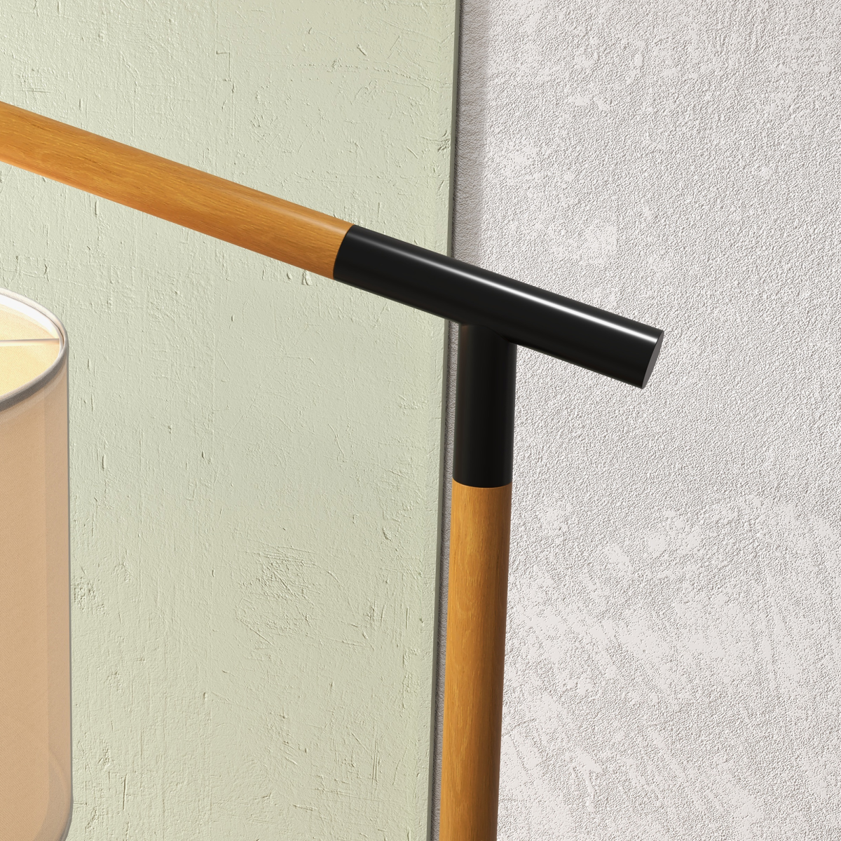 HOMCOM Floor Lamp with 350° Rotating Lampshade, LED Bulb Included, Brown