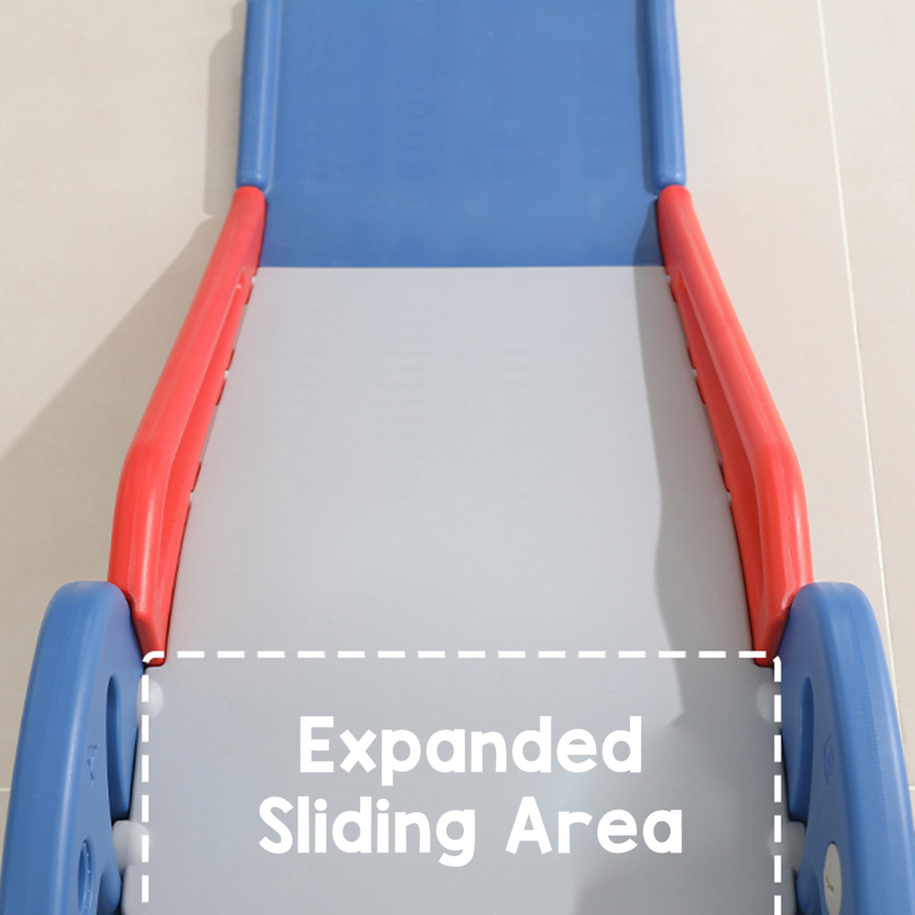 Toddler Indoor Slide for 0 To 3 Years Old Easy Assembly Dinosaur Shape Foldable Slide with Basketball Hoop Stairs Blue