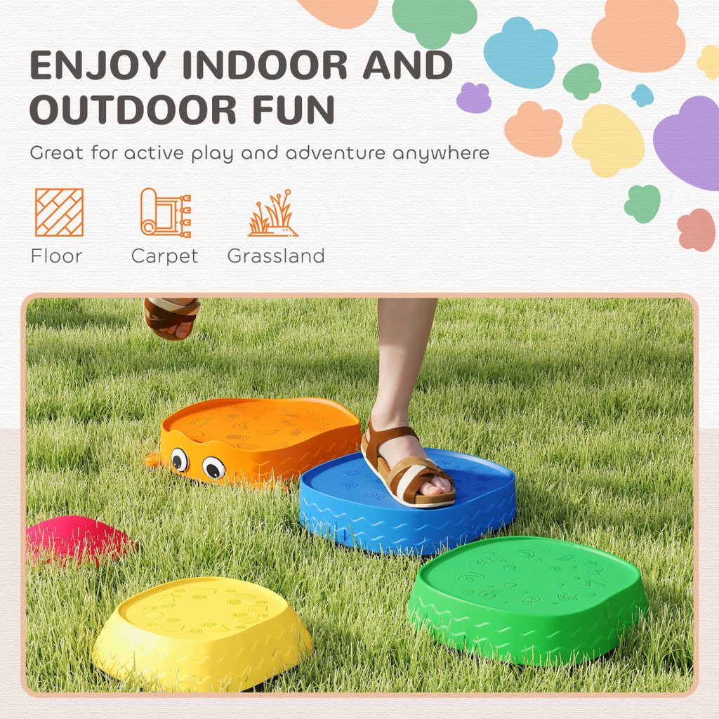 AIYAPLAY 5PCS Kids Stepping Stones, Frog-Shaped Balance Stepping Stones