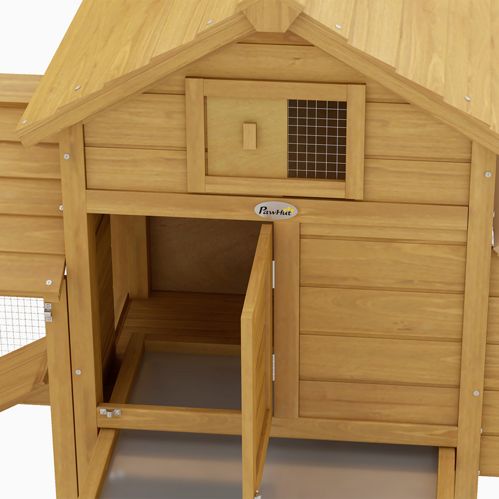 Small Chicken Coop Hen Cage Nesting Box Outdoor Run Wood Color 150.5 x 54 x 87cm