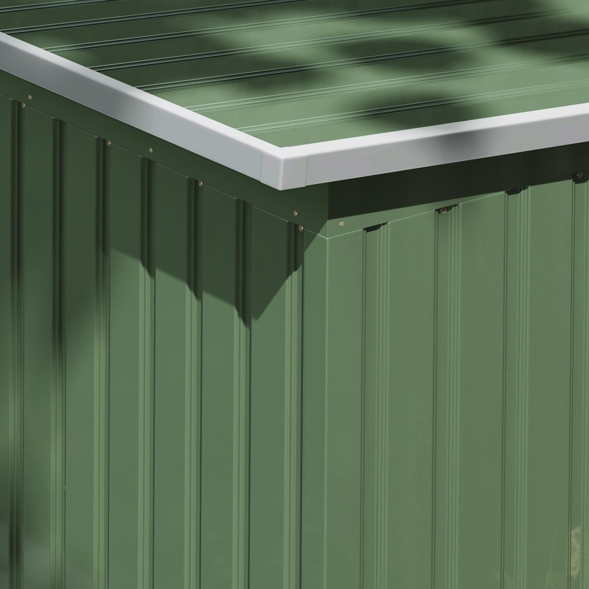 9ft x 4.25ft Corrugated Metal Shed  with Foundation Vent Doors Green