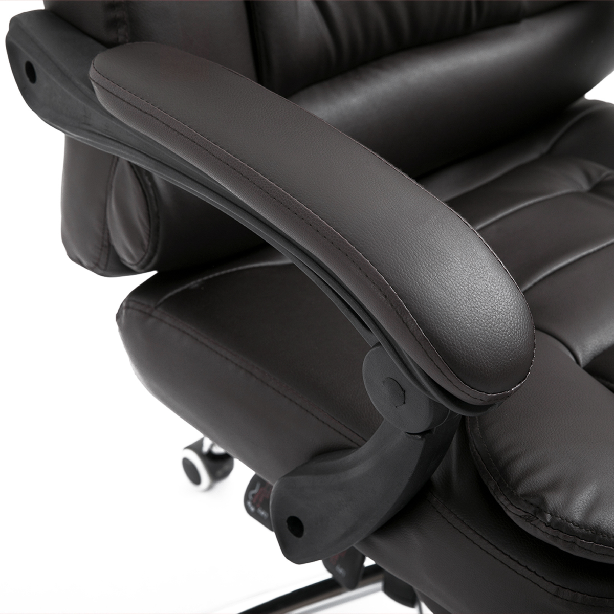 High Back Executive Office Chair Reclining Computer Chair with Swivel Wheel Brown