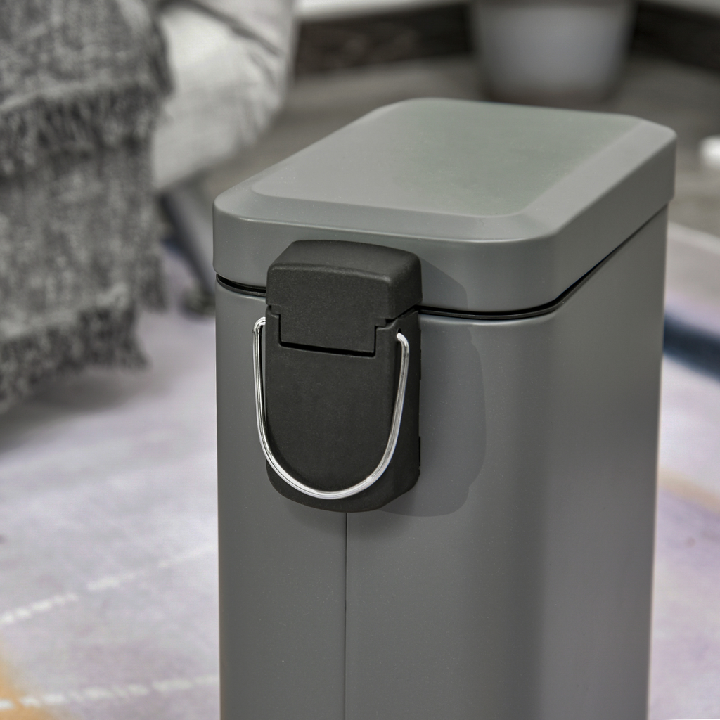 5L Steel Step Trash Can with Quiet-Closed Lid, Silent and Gentle Open