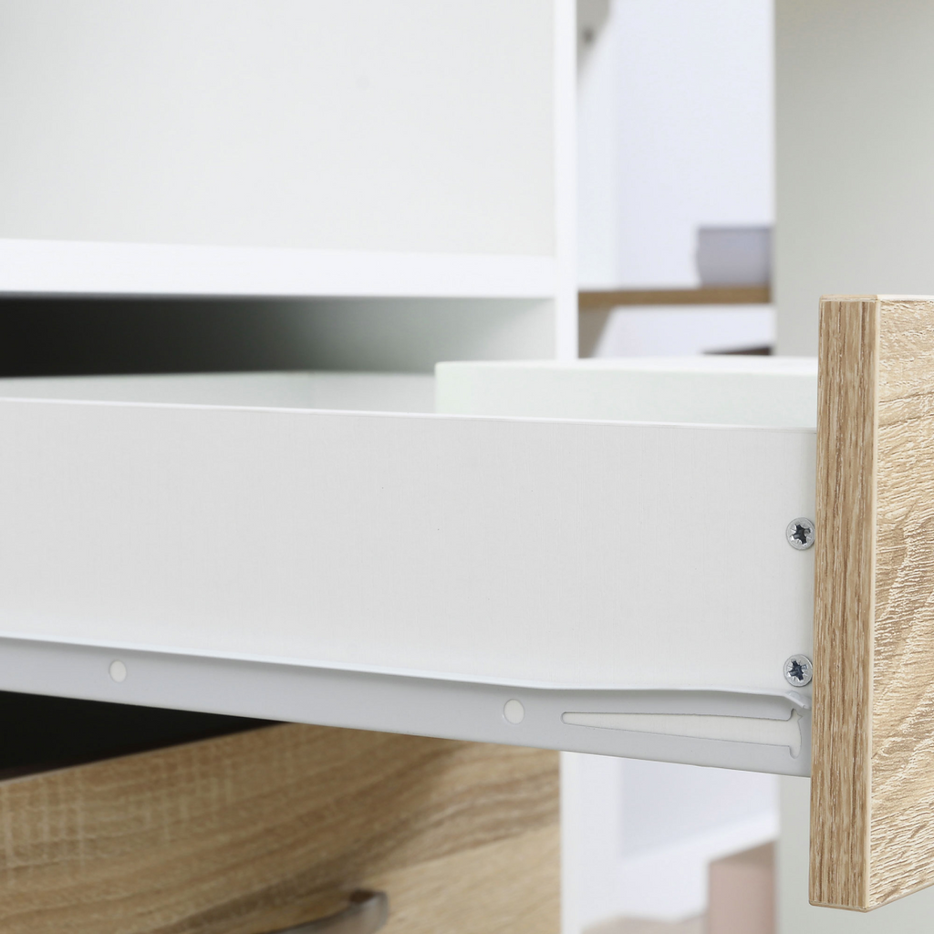 Multi-Storage & Workstation Desk Table Storage Shelves Home Office Oak HOMCOM