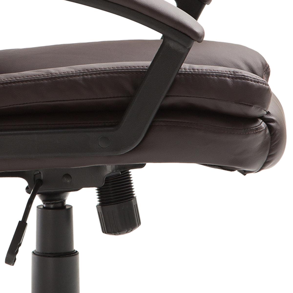 Swivel Executive Office Chair Mid Back PU Leather Chair with Arm, Brown HOMCOM