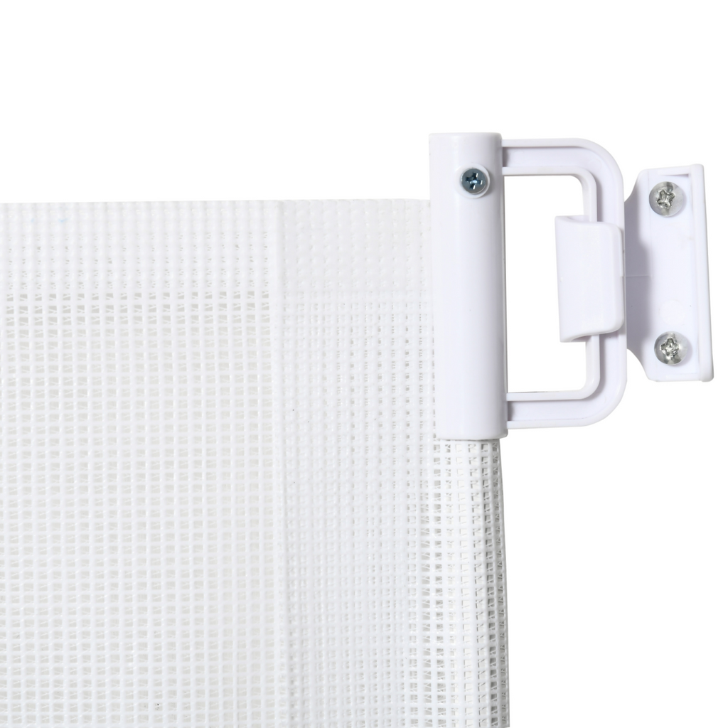 PawHut Retractable Pet Safety Gate, Folding Stair Barrier, Guard Door - White