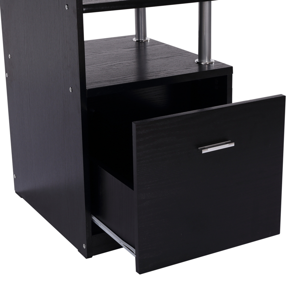 Wood Computer Desk Laptop Workstation Drawer Shelf for Home Office HOMCOM