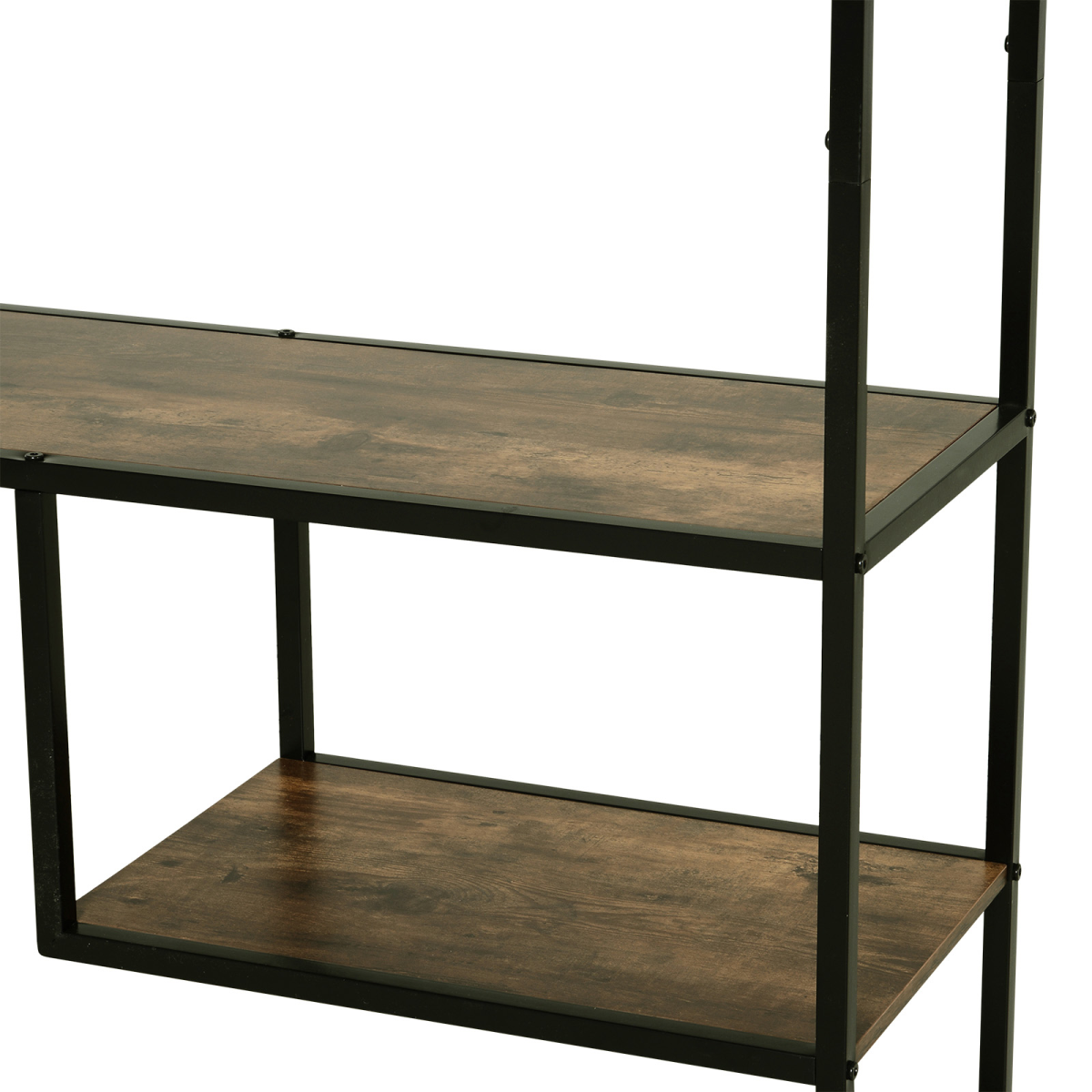 Wood Bookshelf Industrial Style Stand 6-Tier Living Room Display Rack Organiser