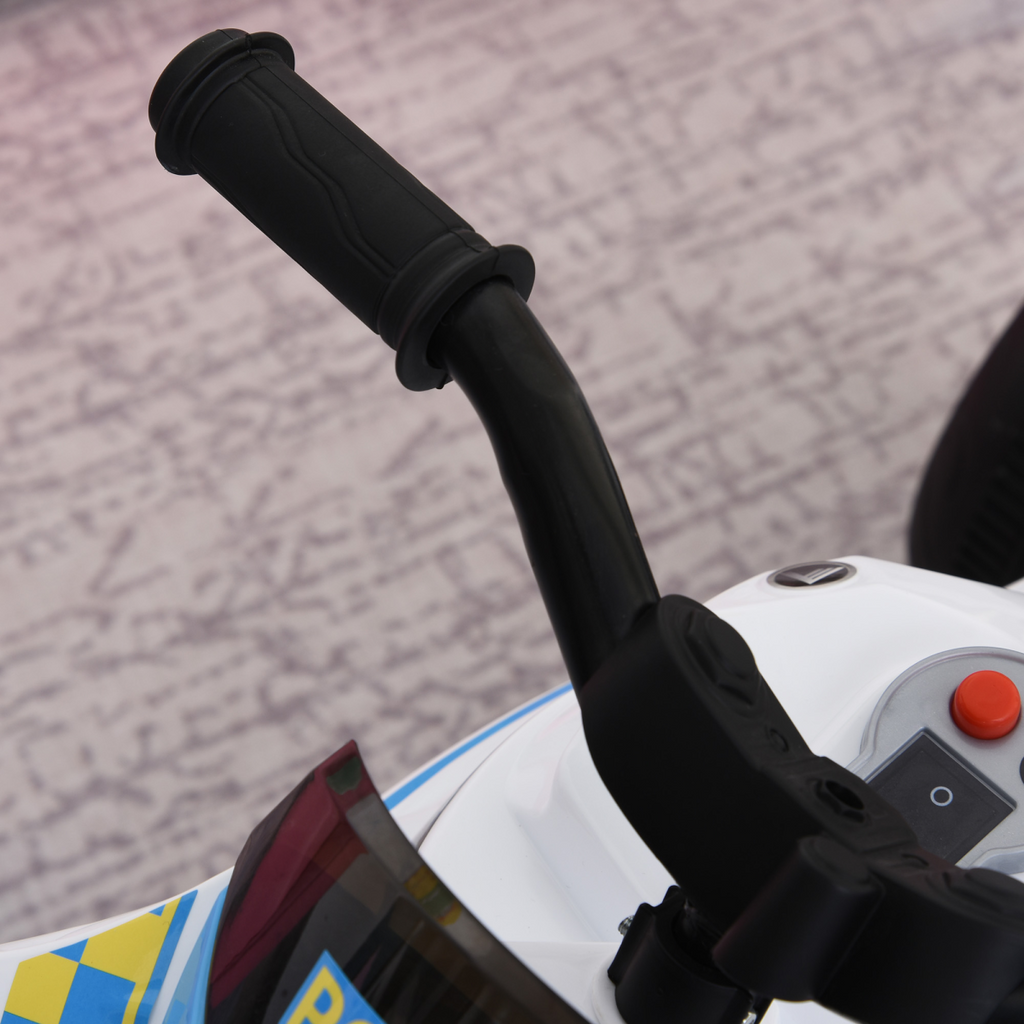HOMCOM Kids Ride-On Police Bike 3-Wheel Vehicle with Music Lights 18-36 Mths