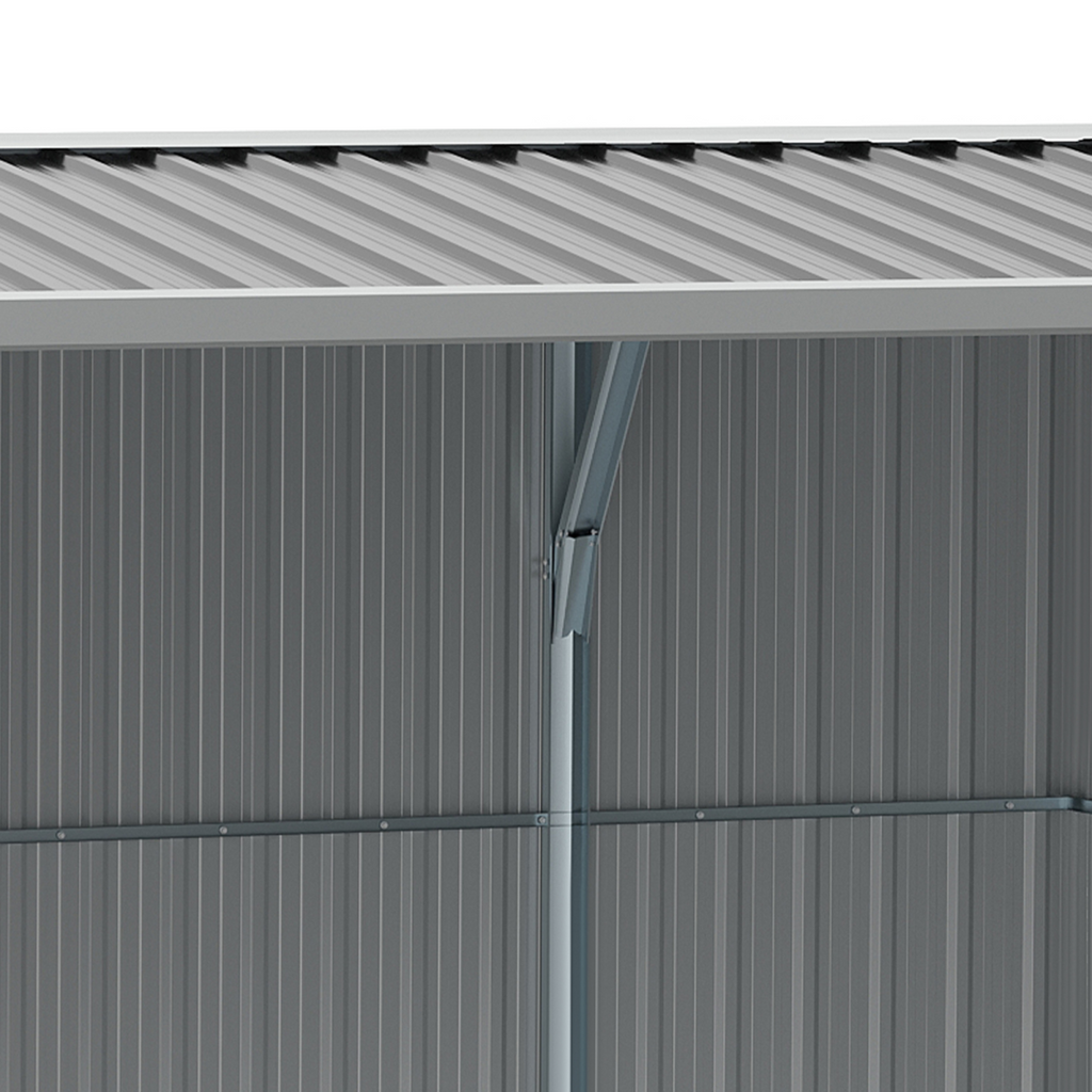 Outdoor Garden Storage Shed Steel Tool Storage Box for Backyard Grey Outsunny