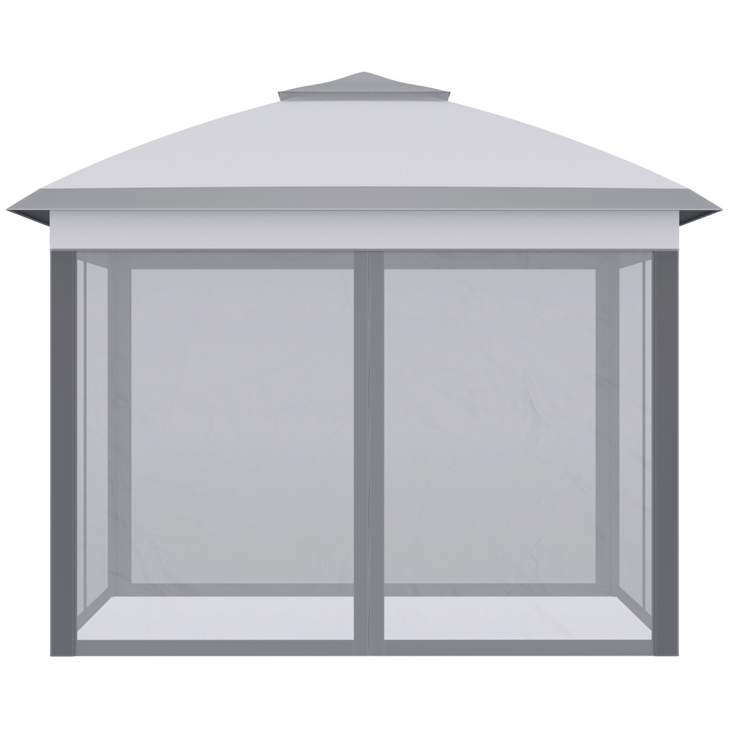 Pop Up Gazebo Height Adjustable Canopy Tent w/ Carrying Bag, Grey