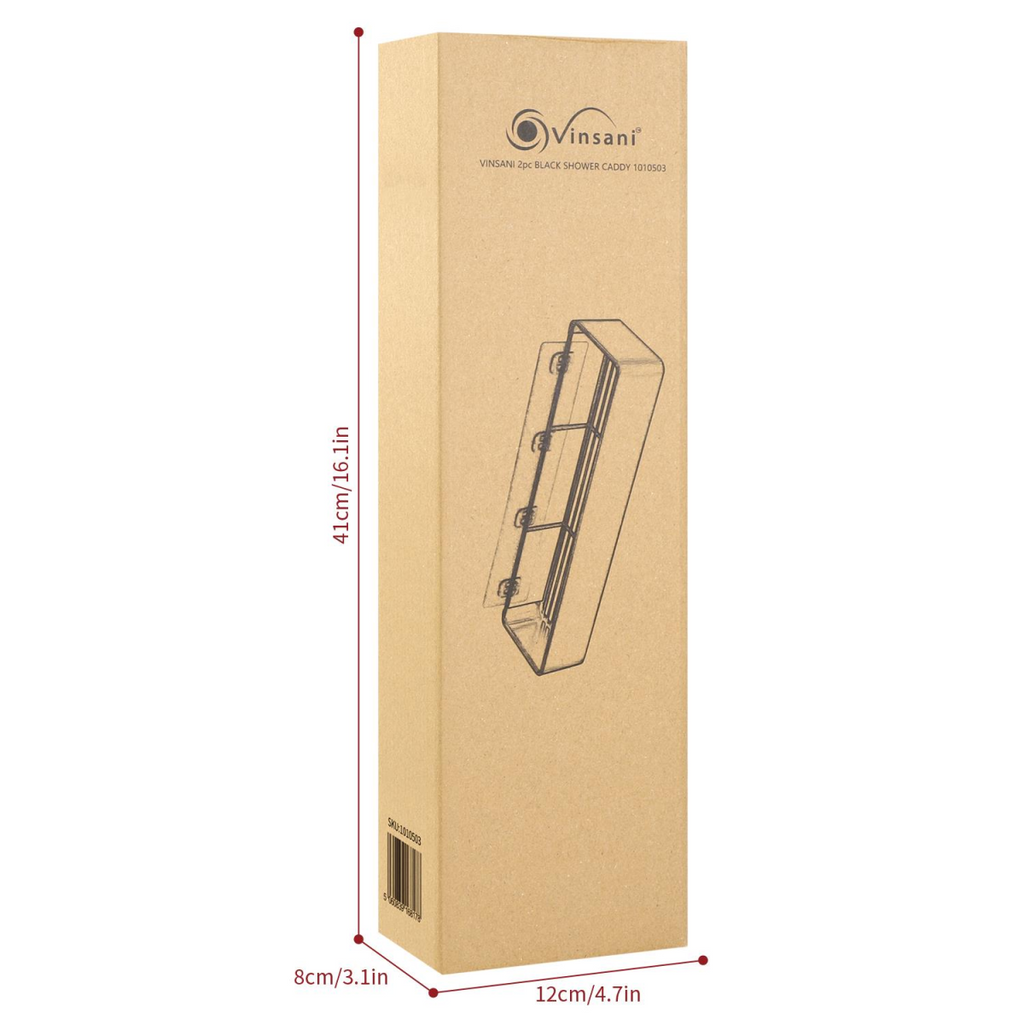 Vinsani 2pc BLACK SHOWER CADDY