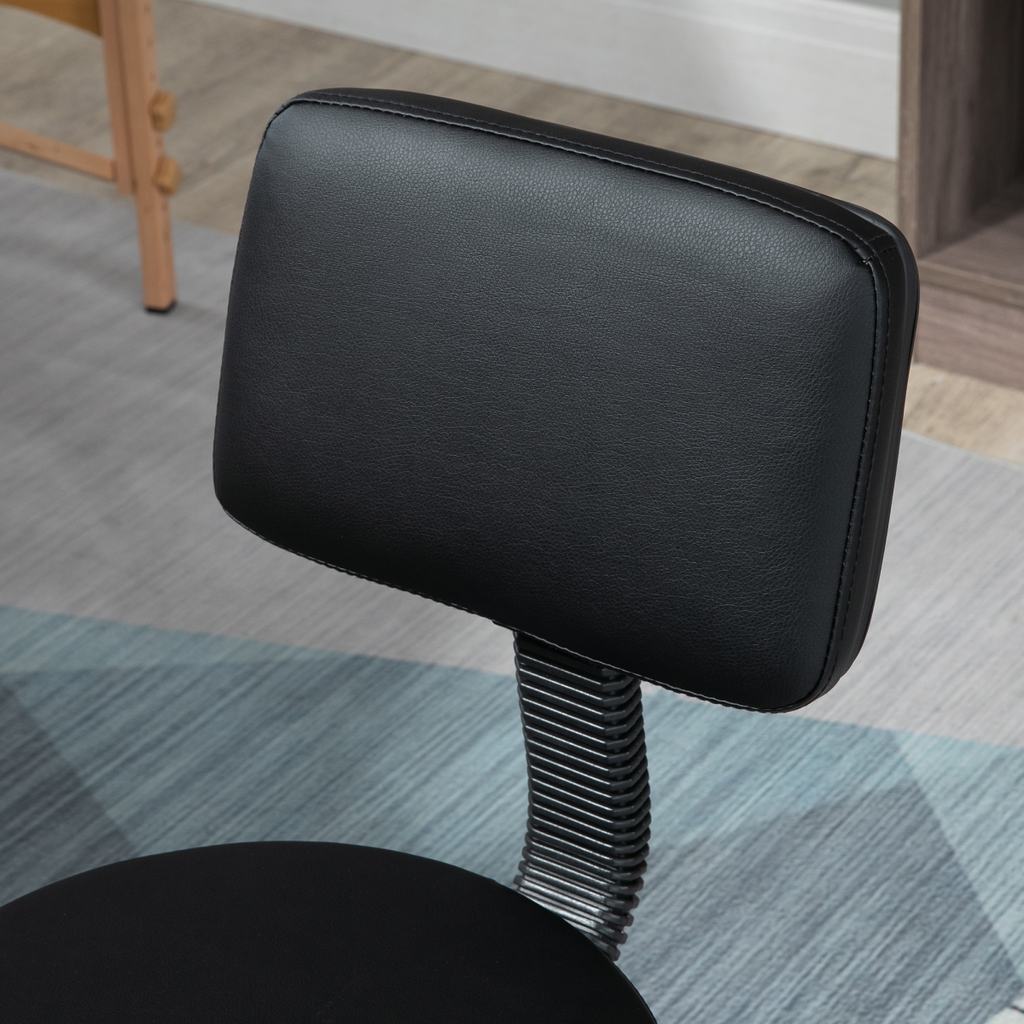 Beautician's Adjustable Swivel Salon Chair with Padded Seat Back 5 Wheels Black