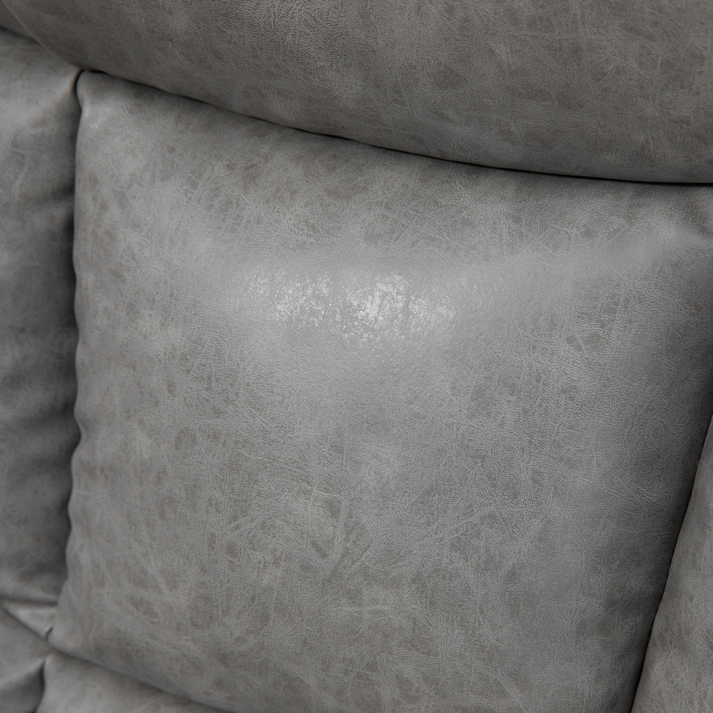 PU Leather Manual Recliner Chair Recliner Armchair Grey 360 Degreee swivel