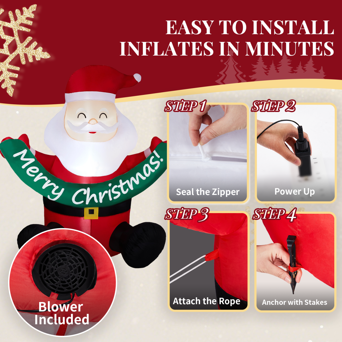 1.75M Lighted Christmas Inflatable Decoration