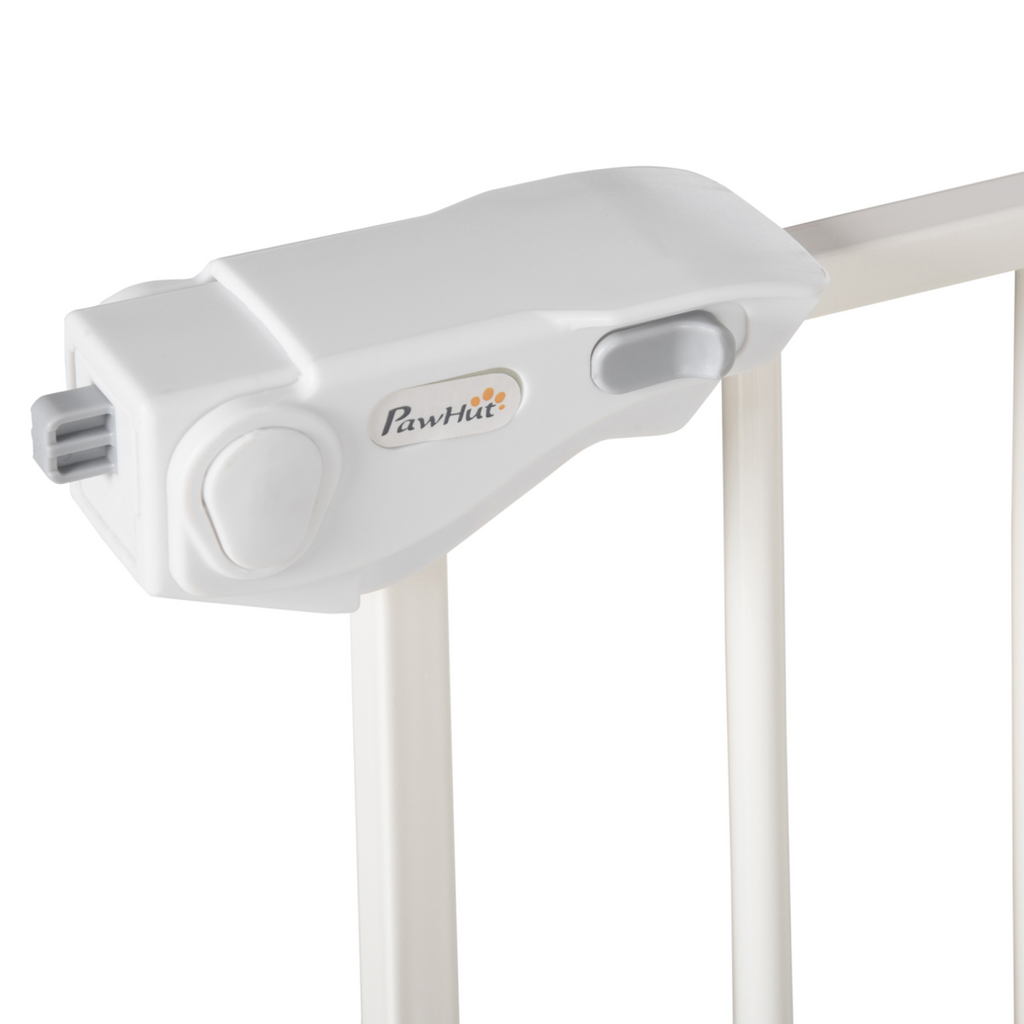 Adjustable Safety Gate 3 Extensions and Four Adjustable Screws, White PawHut