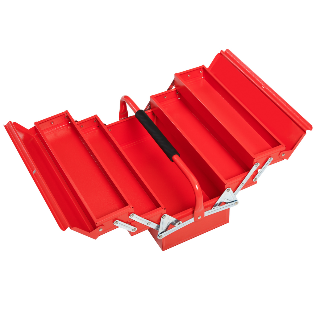 Red Steel Cantilever Tool Box with 5 Trays – 45cm