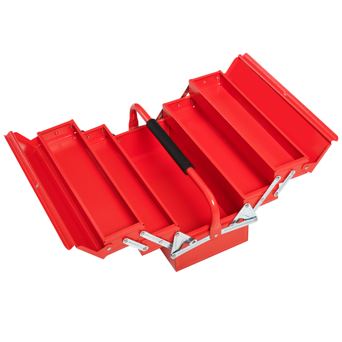 Red Steel Cantilever Tool Box with 5 Trays – 45cm