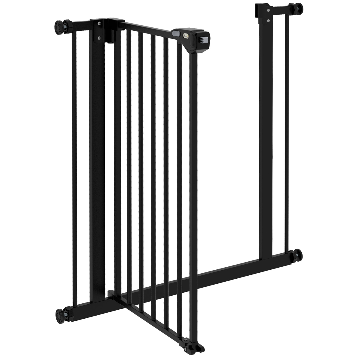 PawHut Adjustable Safety Gate with 1 Extensions and Four Adjustable Screws, Black