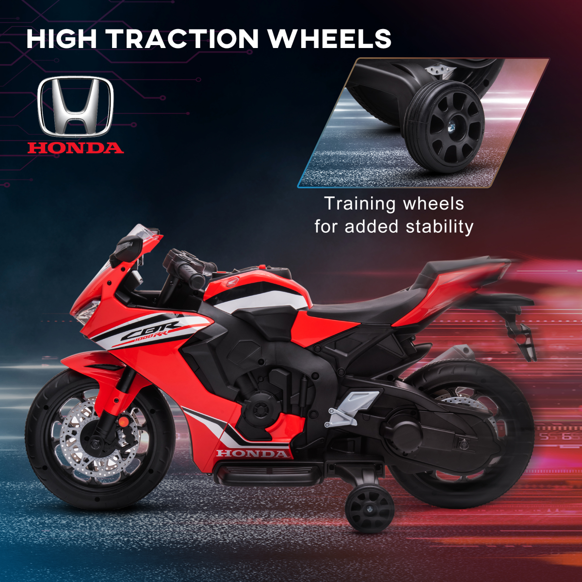 Honda Licensed 6V Kids Electric Motorbike Ride On Car for 3-5 Years Red HOMCOM