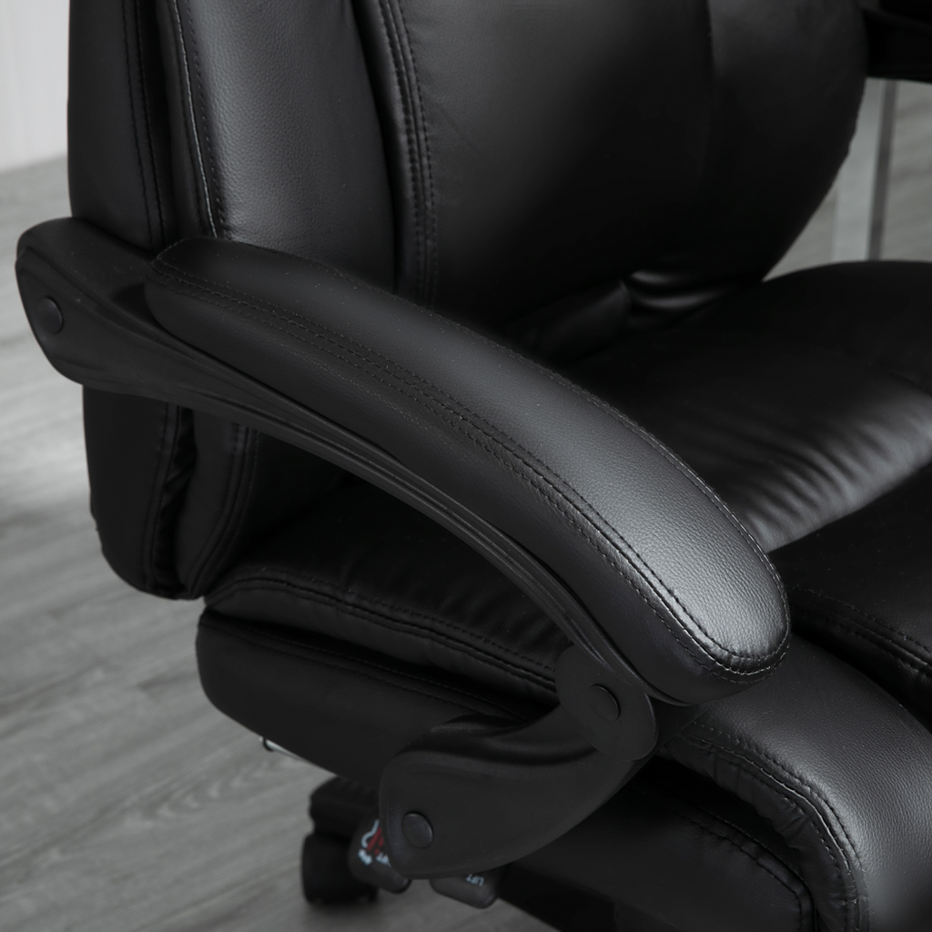Executive Home Office Chair High Back Recliner, with Foot Rest, Black Vinsetto