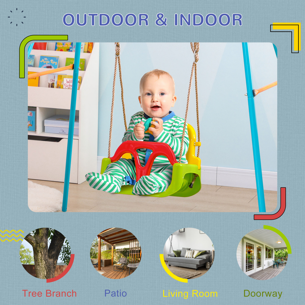3-in-1 Adjustable Swing for Infants & Toddlers - Safe Indoor & Outdoor Play