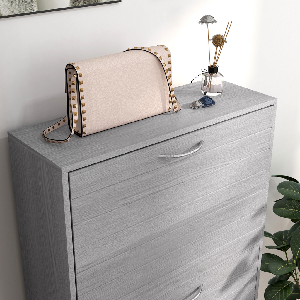 HOMCOM Slim Shoe Storage Cabinet with 3 Flip Drawers for 12 Pair of Shoes