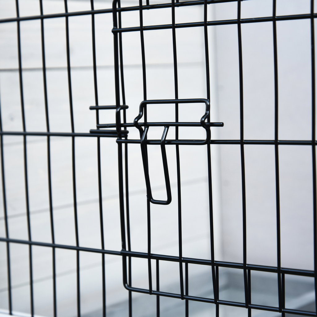 Rabbit Hutch and Run w/ Removable Tray Openable Top for Indoors & Outdoors Grey
