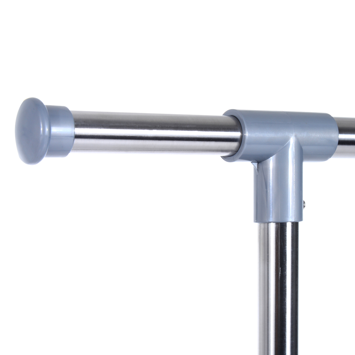Clothes Hanger with Wheels, Heavy Duty-Silver/Grey