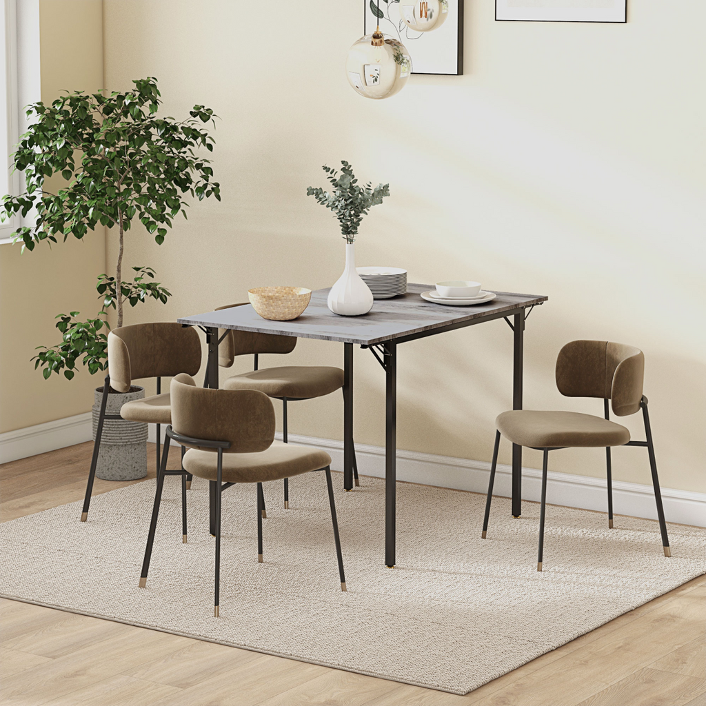 HOMCOM Folding Dining Table, Drop Leaf Table for 2-4 People, Grey