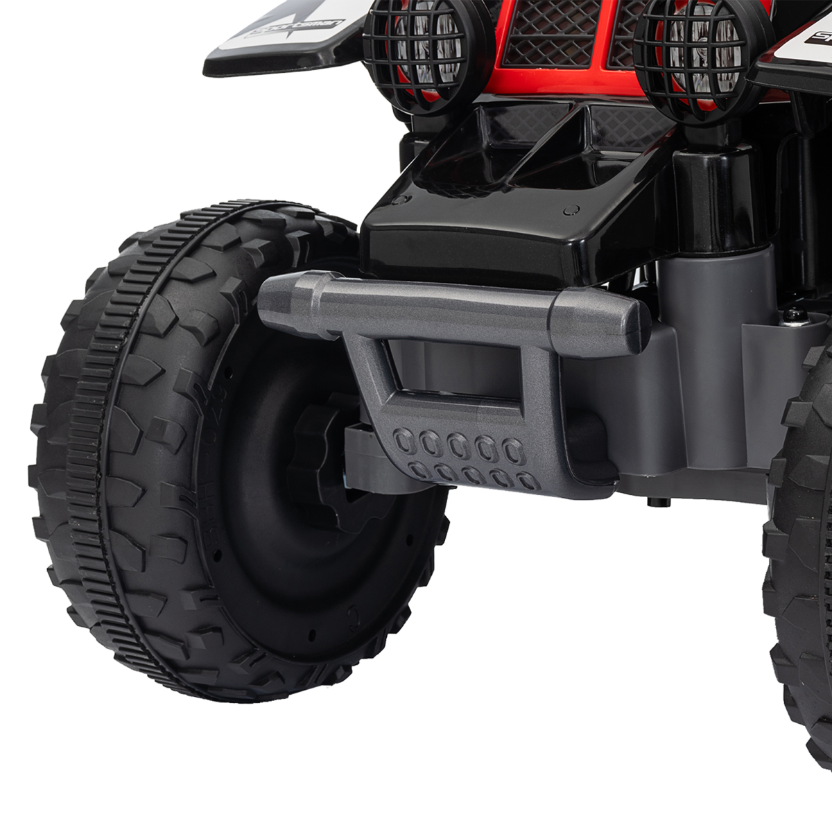 AIYAPLAY 6V Electric Quad Bike for Kids with Forward Backward, Black and Red