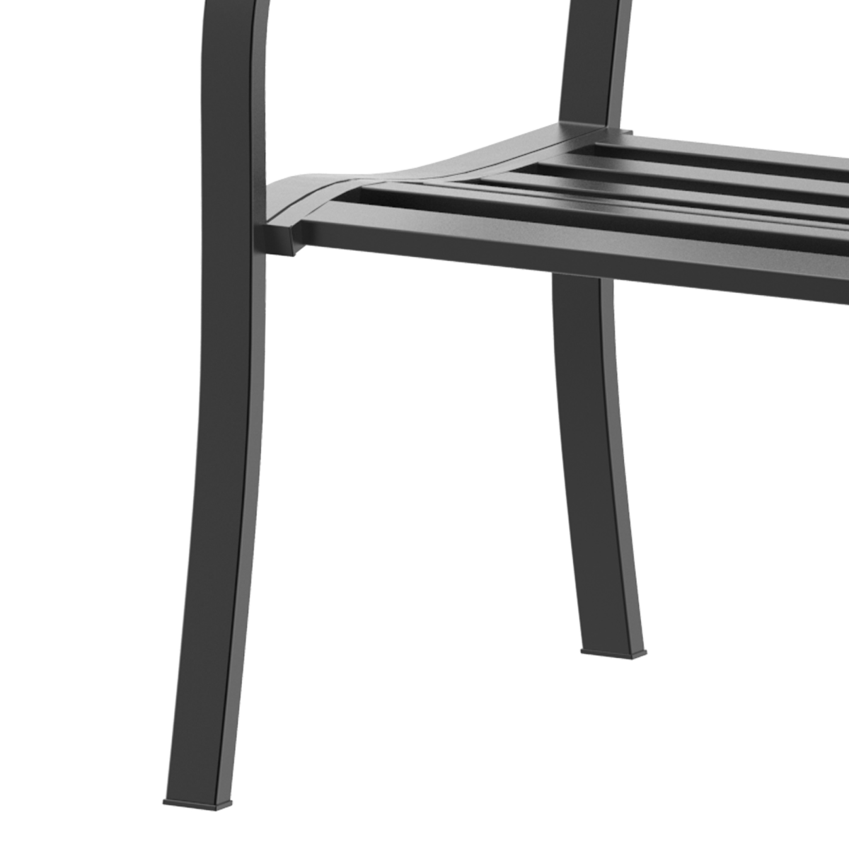 2 Person Garden Bench, Steel-Black