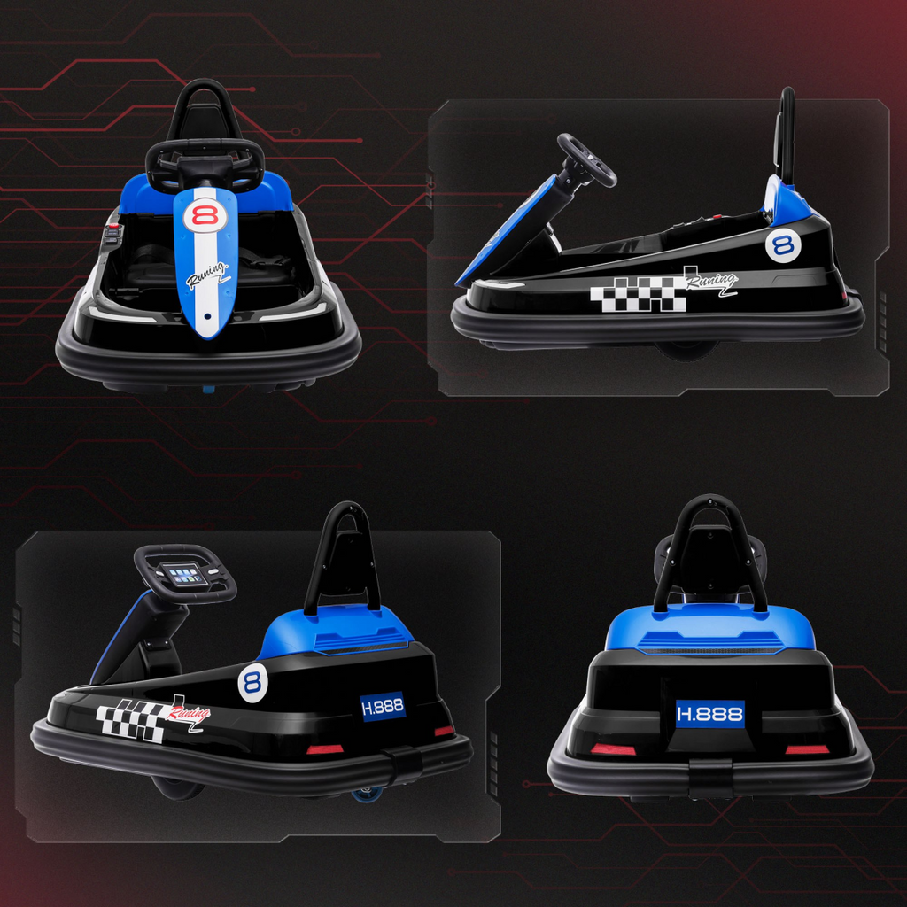 HOMCOM 6V Kids Bumper Car, 360-Degree Rotation Waltzer Car with 2 Speeds - Black