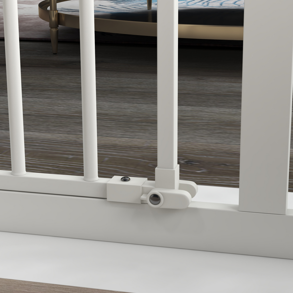 PawHut Adjustable Safety Gate with 1 Extensions and Four Adjustable Screws, White
