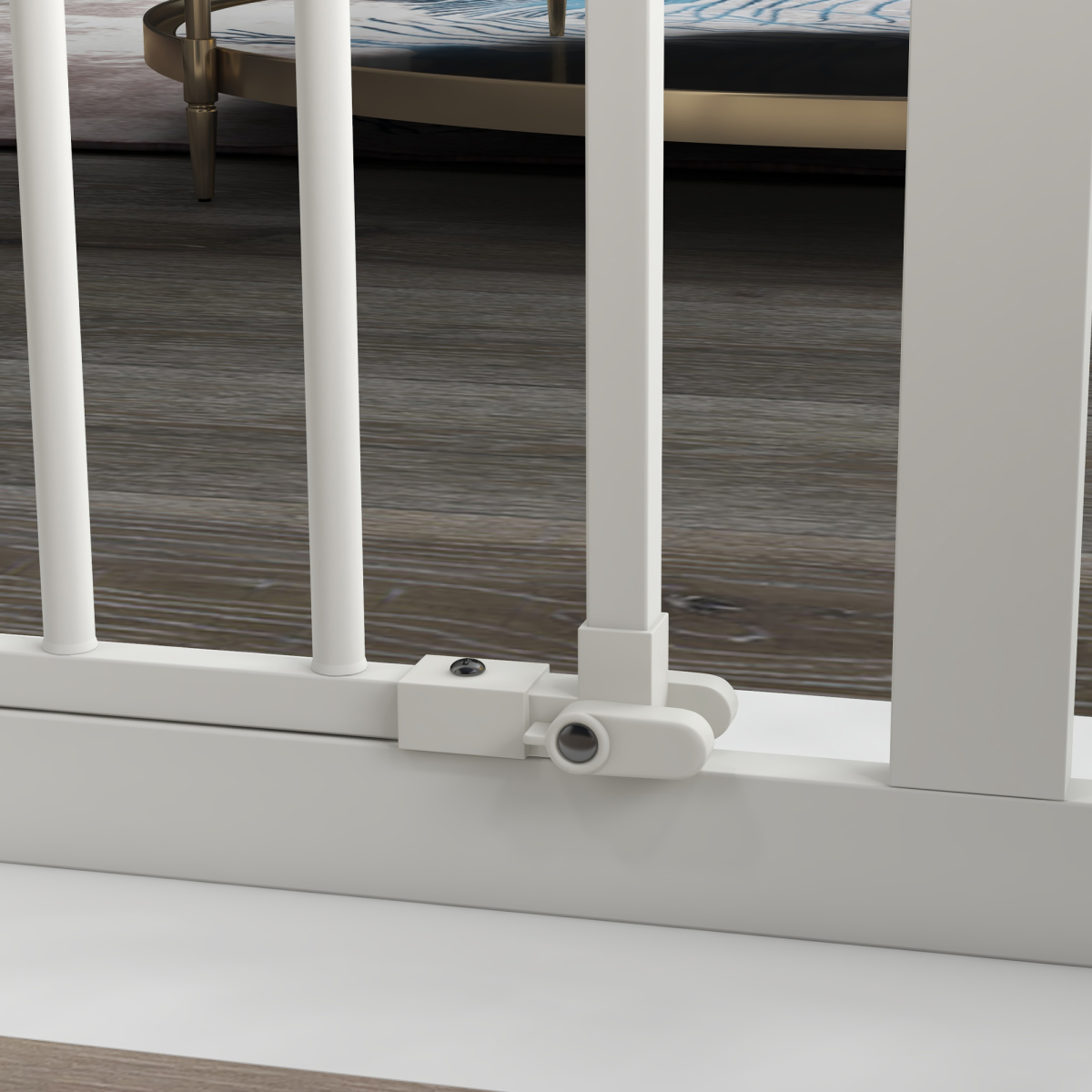 PawHut Adjustable Safety Gate with 1 Extensions and Four Adjustable Screws, White