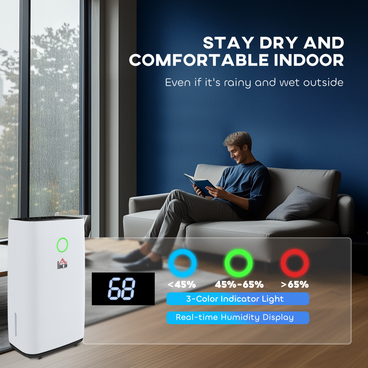 20L/Day 4000ML Portable Quiet Dehumidifier Home Laundry Room Electric Moisture