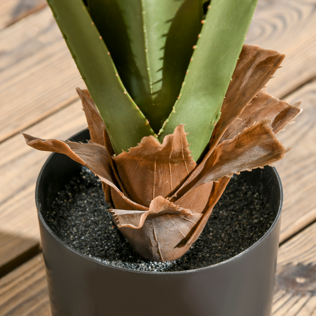 HOMCOM Potted Artificial Plants Agave Succulent for Desk Indoor Outdoor, 90cm