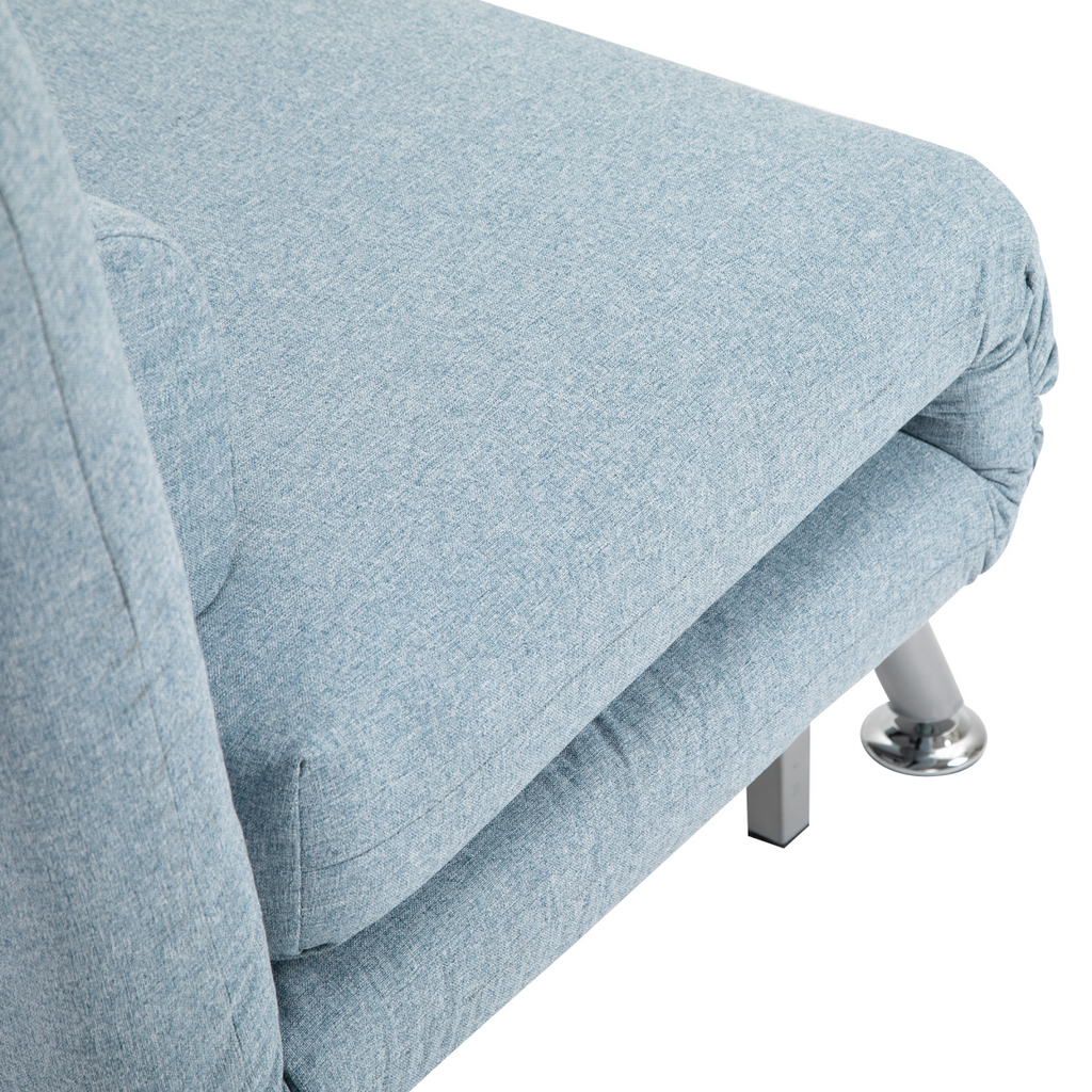 Single Folding 5 Position Convertible Sleeper Chair Sofa Bed Blue