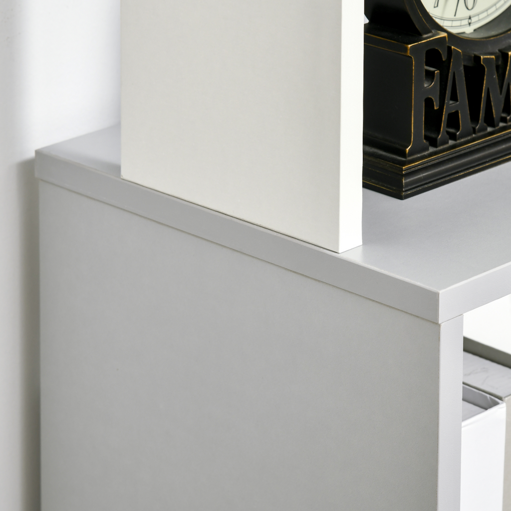 5-Tier Bookshelf, Freestanding Bookcase Storage Shelving Light Grey