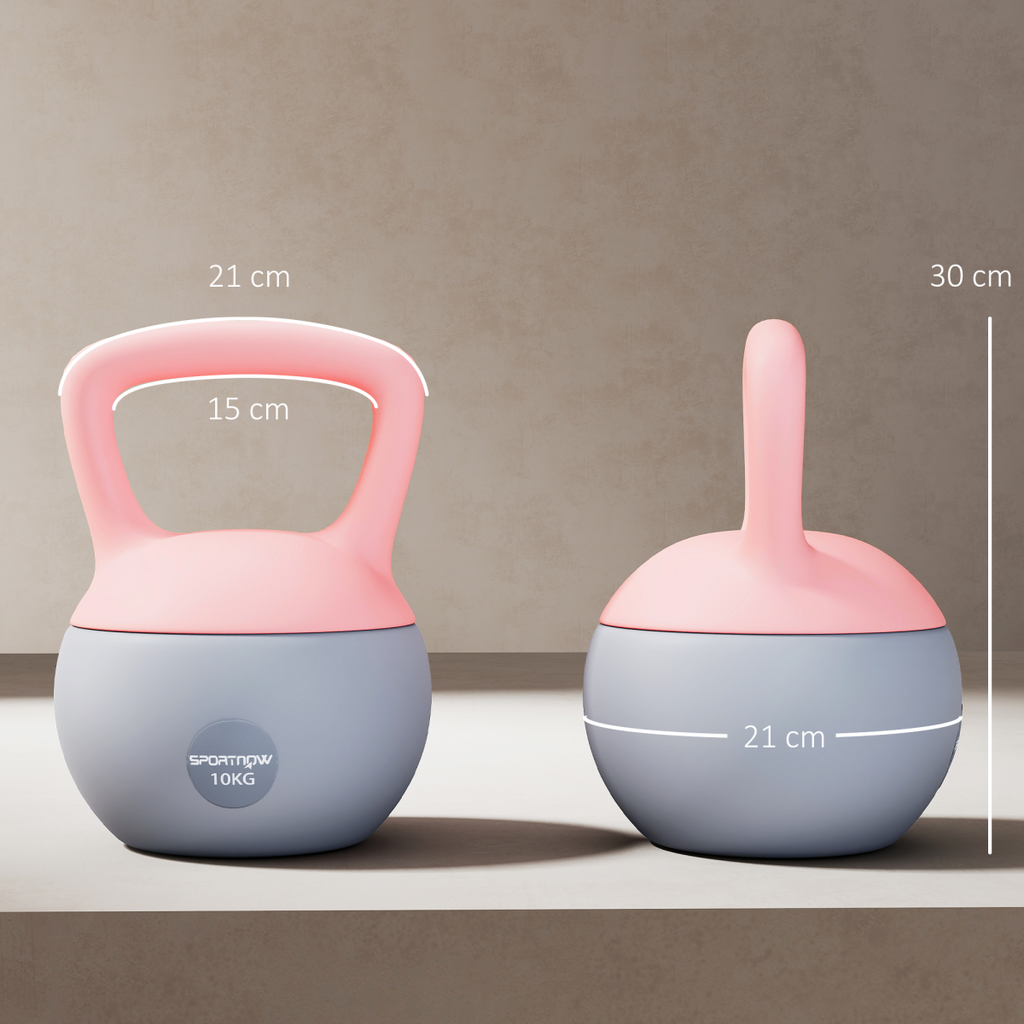 10kg Soft-Body Kettlebell – Pink & Grey