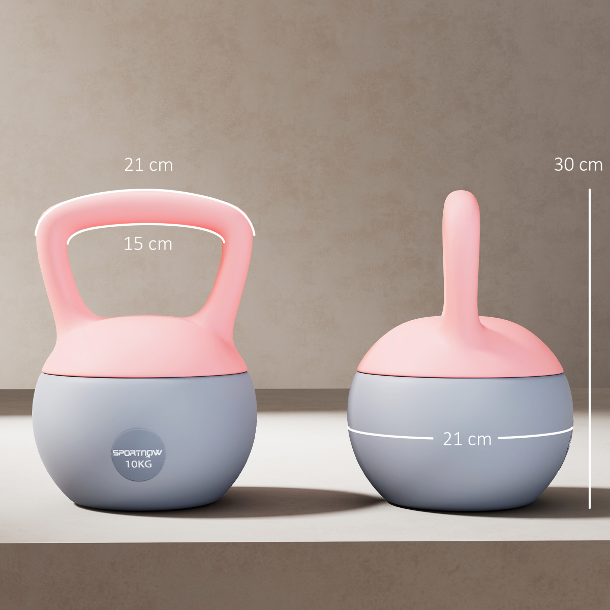 10kg Soft-Body Kettlebell – Pink & Grey