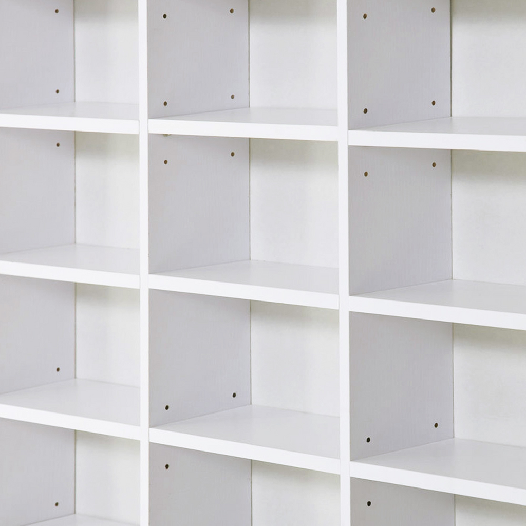 HOMCOM CD DVD Media Storage Shelves Display Shelf Racks Wooden Frame White